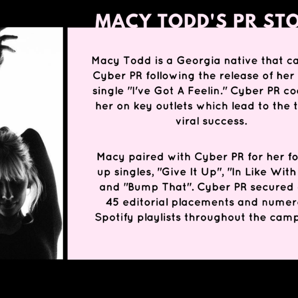 Cyber PR Music Publicity & Spotify Playlist Case Study – Macy Todd